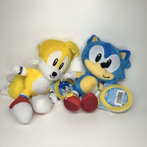 Sonic & Tails The Hedgehog Plush Set Sega Jakks Pacific New With Tags NWT